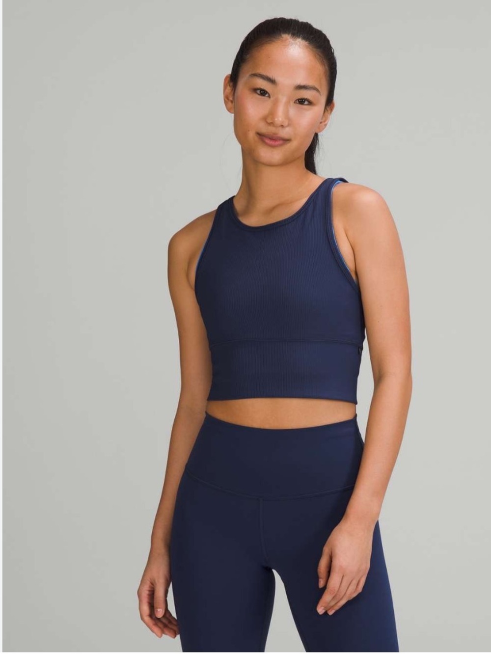 lululemon athletica High-Neck crop top in Navy Blue